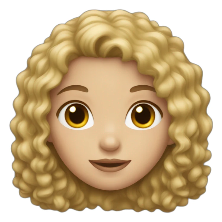 caucasian girl with dark curly hair sticker