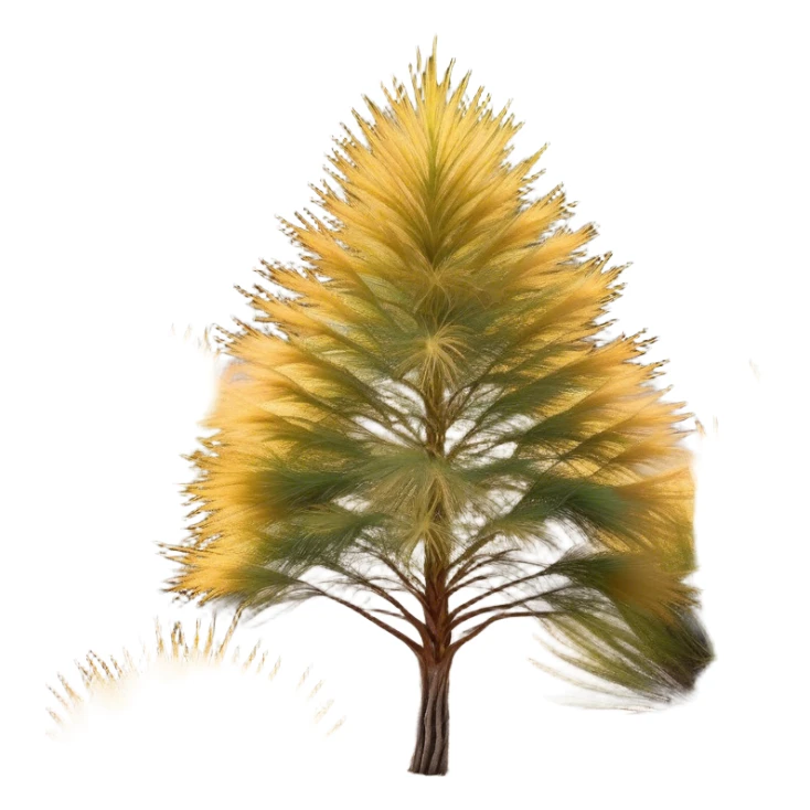 Cinematic Realistic Allocasuarina Emoji, Tall and elegant, with long, needle-like foliage that gives the tree a fine, wispy appearance. The tree’s soft, golden-brown color adds warmth to the landscape. Soft glowing outline, capturing the essence of Australian beauty, strength, and serenity in an allocasuarina tree! sticker