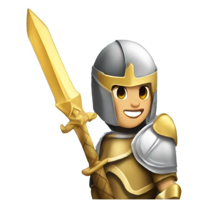 Golden Knight Caucasian female victory celebration wohoo sticker