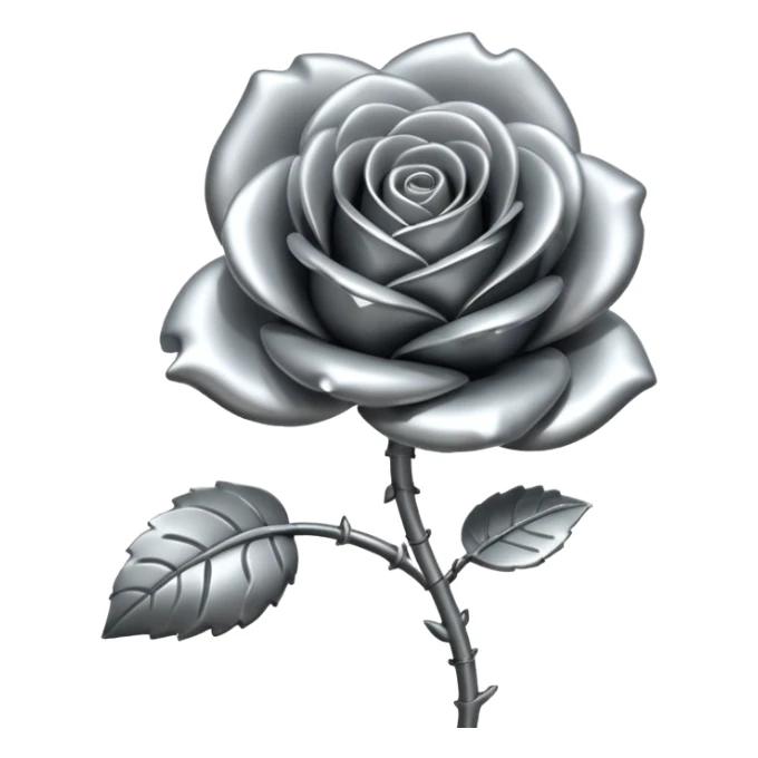metal rose, without green leaves, just flower sticker