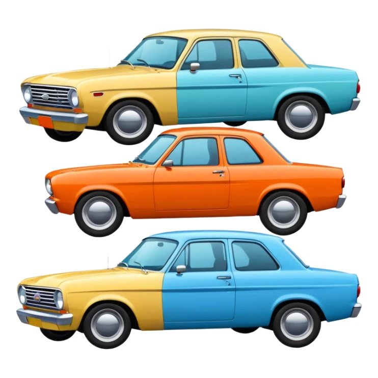 group of four Ford cars emoji style sticker