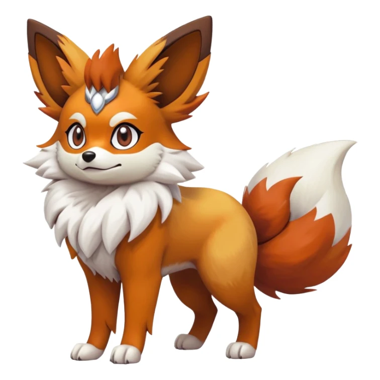 Lycanroc-Eevee-Fennekin-Fakémon-hybrid-creature (full body)  sticker
