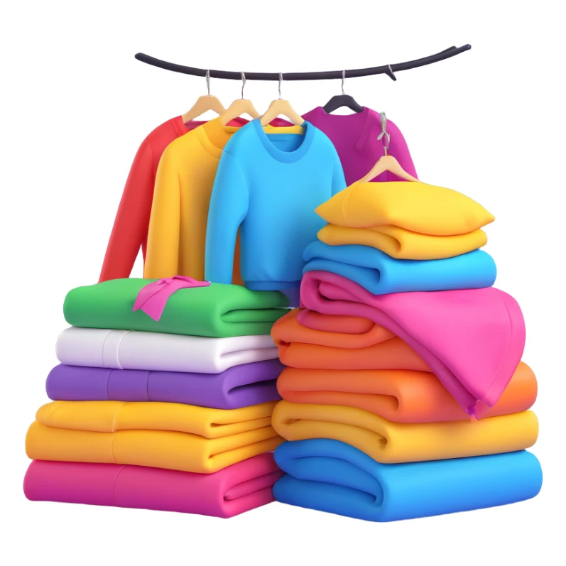 pile of fashionable clothes sticker