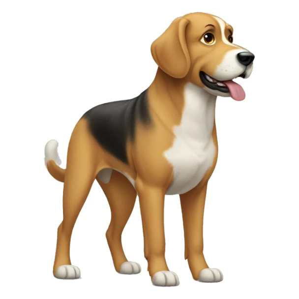 big adult dog standing side view with full body sticker