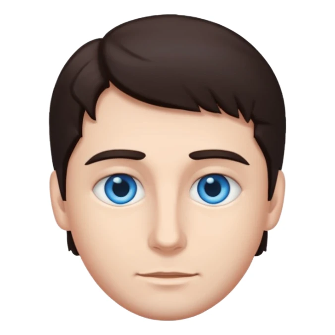 Danko with blue eyes, dark brown hair sticker