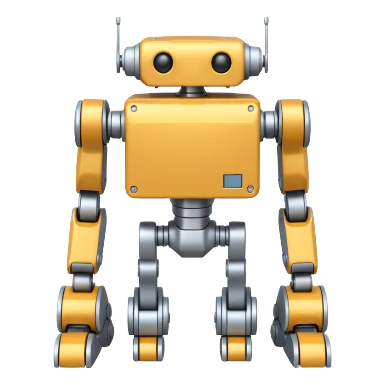 completely symetrical 4 legged robot. center square with leg extending from each corner sticker