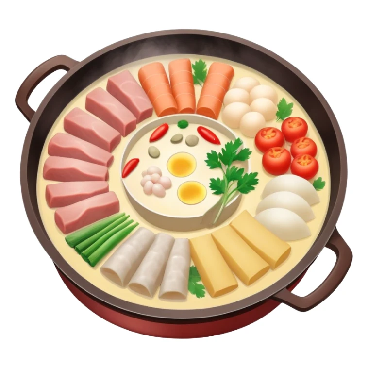 Traditional Chinese hotpot with soft pastel colors sticker