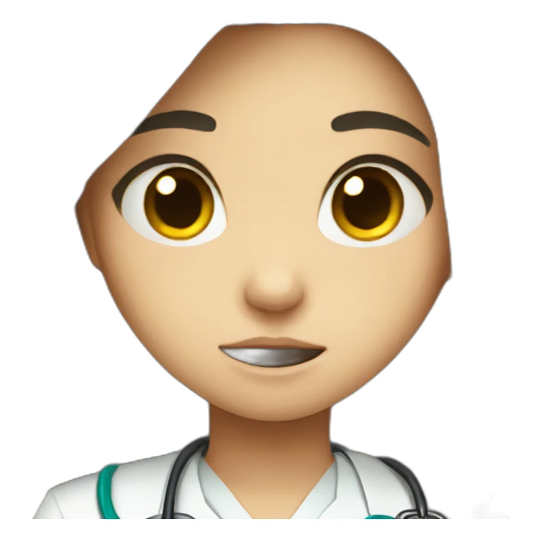 crying doctor girl with dark hair sticker
