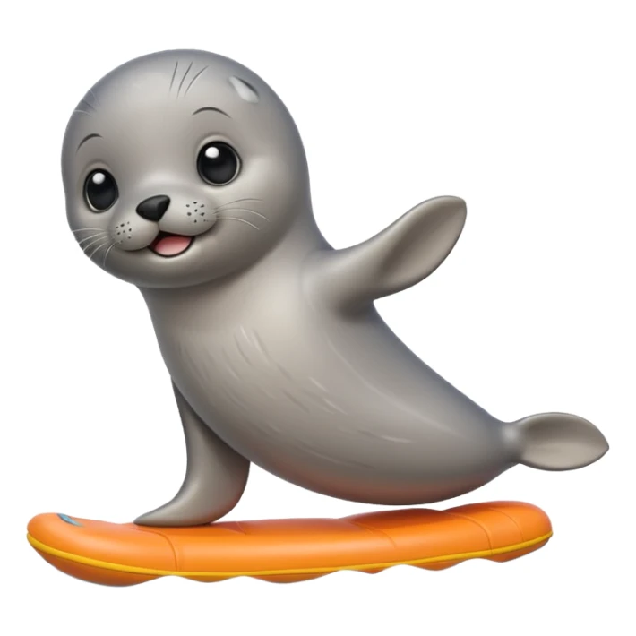 A cute seal pup with floaties on both flippers, kicking excitedly near lane markers. sticker