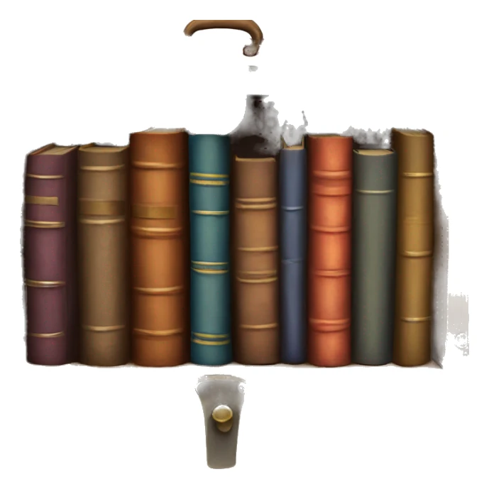 open vintage chest with old books inside  sticker