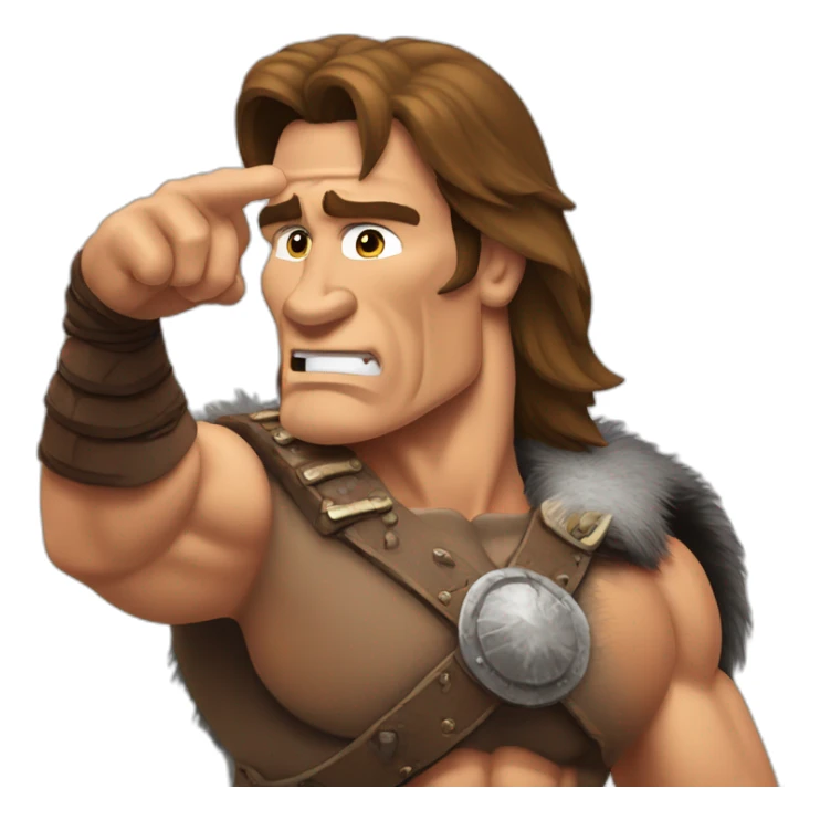 Conan the barbarian Arnold Schwarzenegger salute sticker