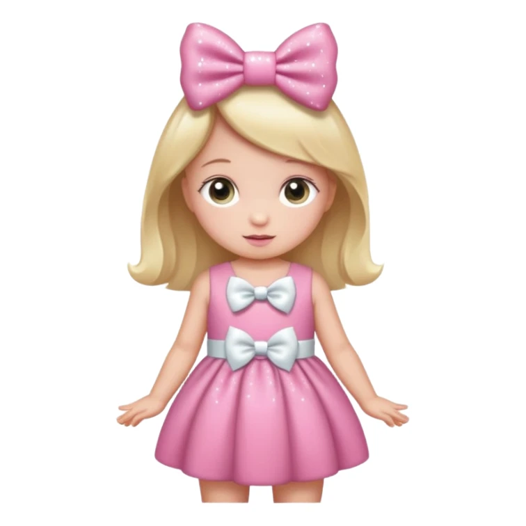 baby Pink also white bow with sparkles  sticker