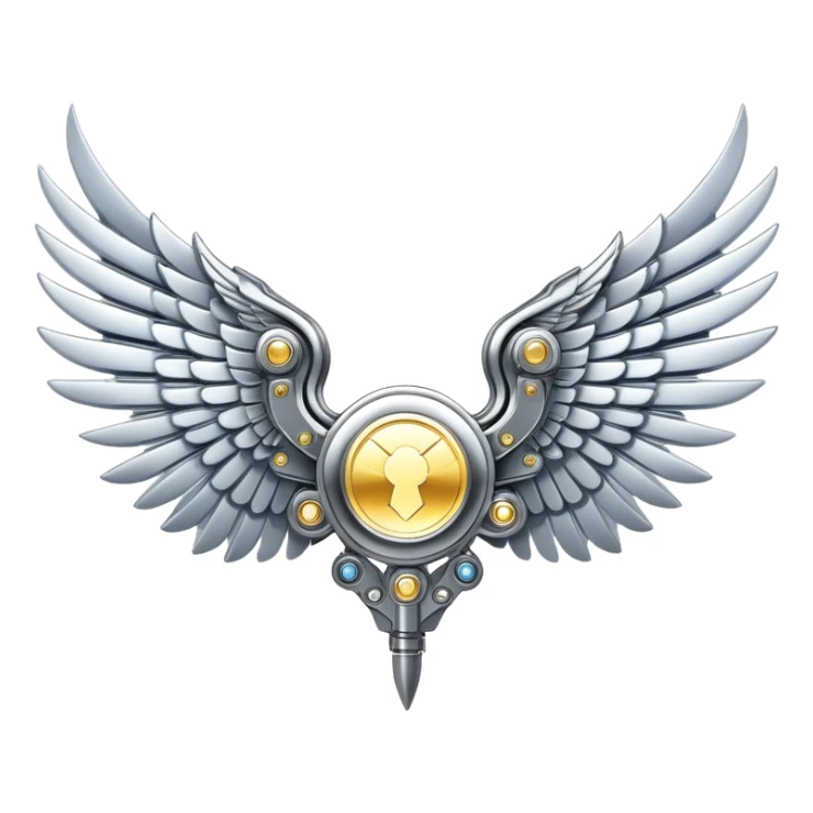 sorayama champion wings mechanical glowing sticker