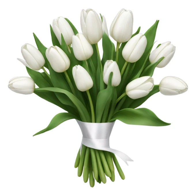 white tulip bouquet  sticker