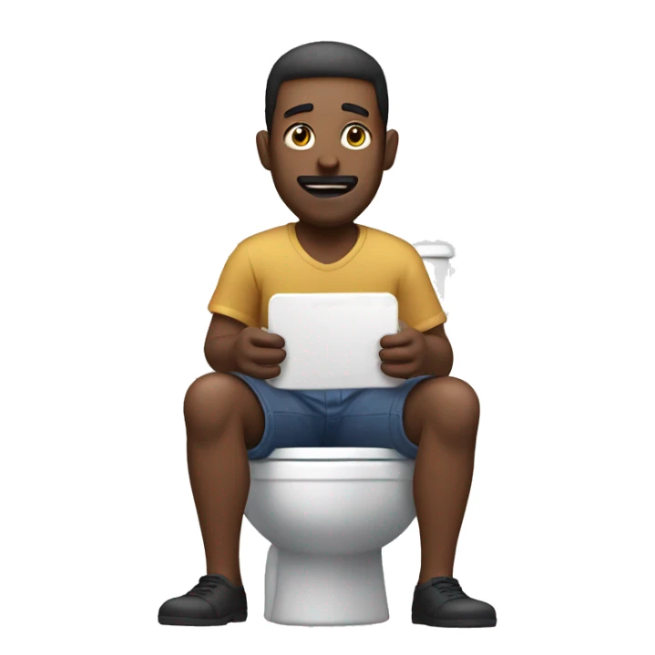A man using the toilet while playing games on his playstation sticker