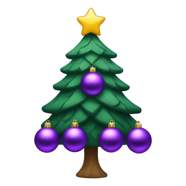 Christmas tree with purple ornaments sticker