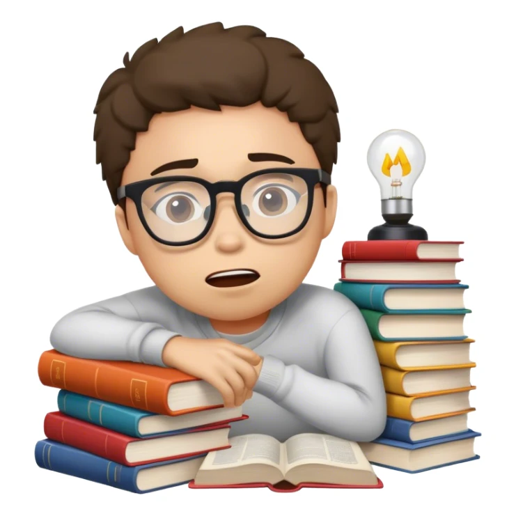 digital media student stressing in exam season sticker