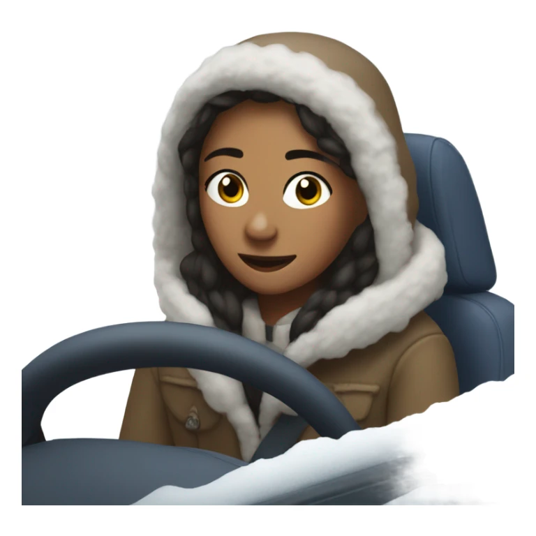 My friend tia driving in the snow sticker