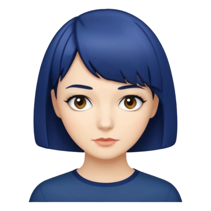 navy blue bob haircut sticker