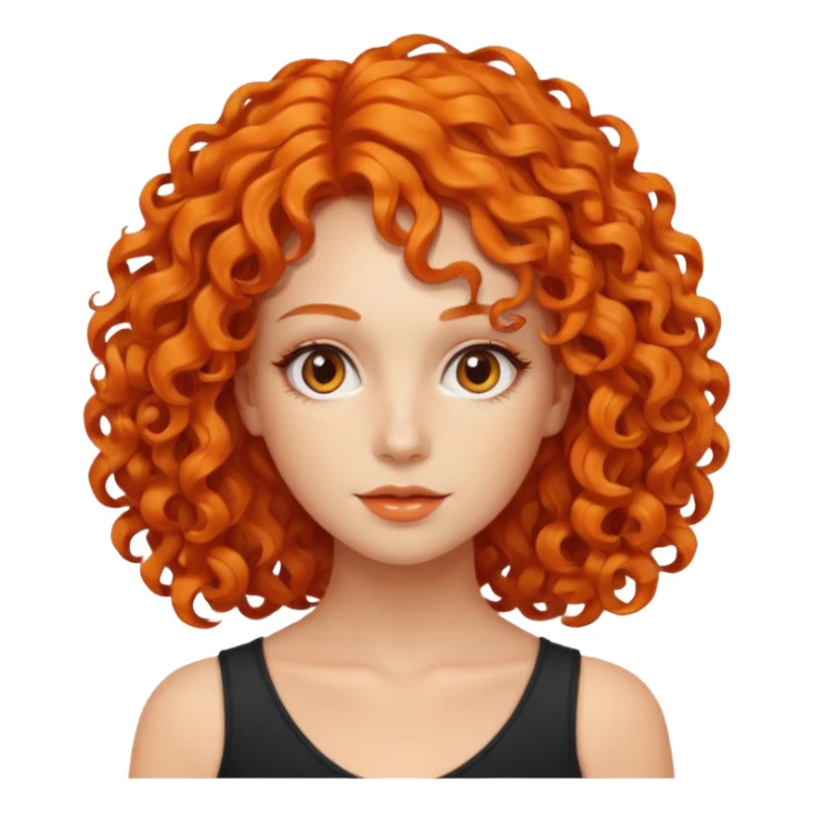 Woman with Orange Curly Hair – Shoulder-length orange curls.




 sticker