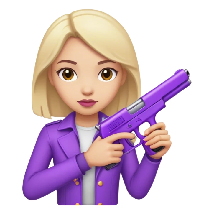 Purple Gun Girly sticker