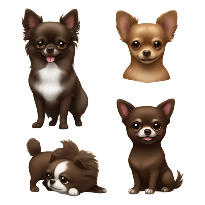 One Chocolate Pomeranian and one dark brown girl chihuahua  sticker