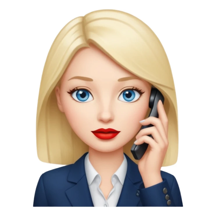 business woman with blue eyes talking on the mobile phone sticker