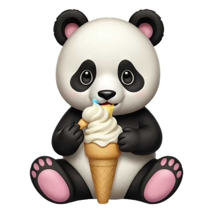 Panda eating ice cream in the slips sticker