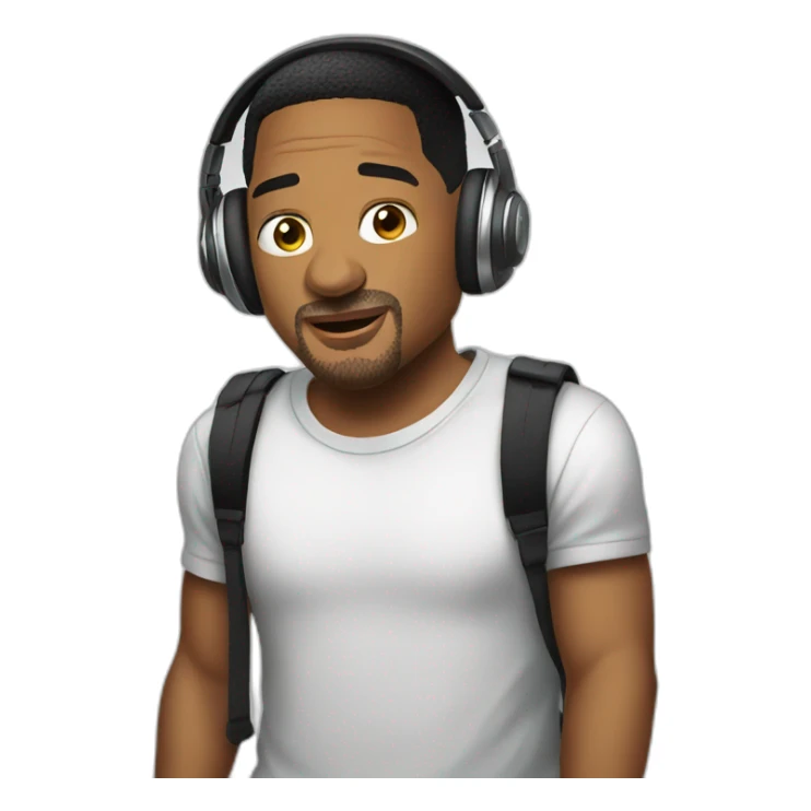 Will smith listening music sticker
