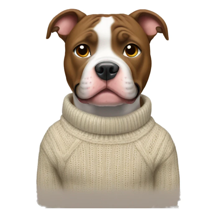 pitbull dog wearing a sweater sticker