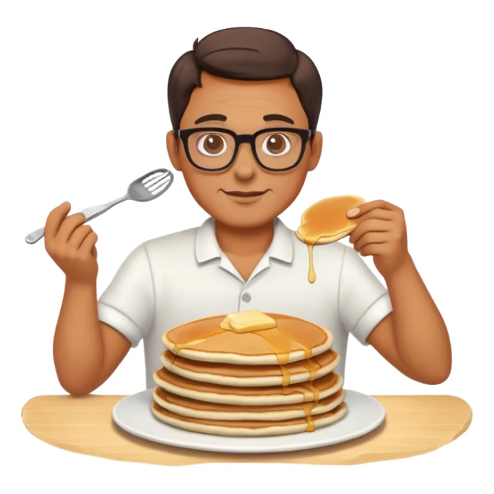 Hombre con gafas haciendo tortitas  sticker