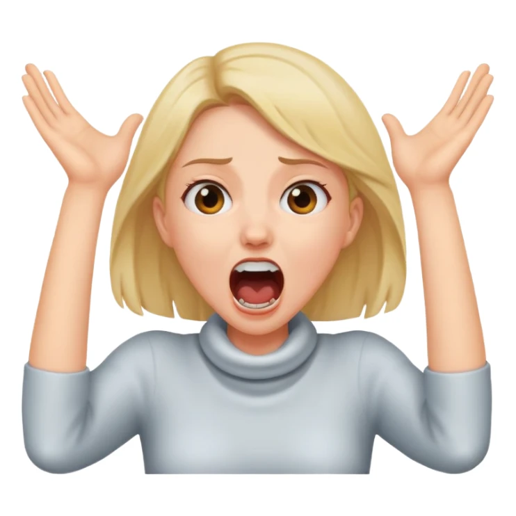 a girl and her hands around her neck while she screams sticker