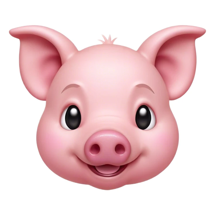 Cinematic Comical Piglet Portrait Emoji, Head tilted dramatically with an exaggeratedly amused expression, featuring a strikingly soft rosy-pink hide with a tiny, playful snout, wide, expressive beady eyes filled with playful disbelief, Simplified yet hilariously expressive features, highly detailed, glowing with a slightly sassy glow, high shine, dramatic yet playful, stylized with an air of cheeky mischief, bright and endearing, soft glowing outline, capturing the essence of a spirited and over-the-top piglet, so meme-worthy it feels like it could squeal its way into internet fame instantly! sticker