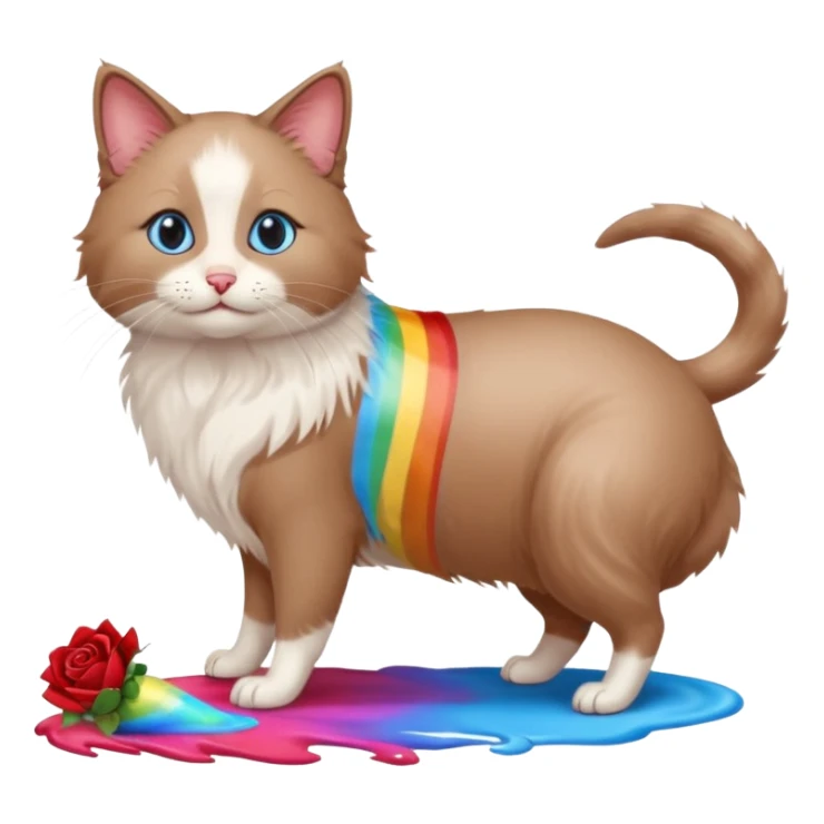 Rats pooping dogs running rose nail polish rainbow ragdoll sticker