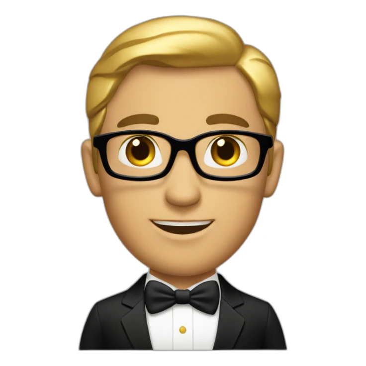 Posh-man-with-black-suit-holding-gold sticker