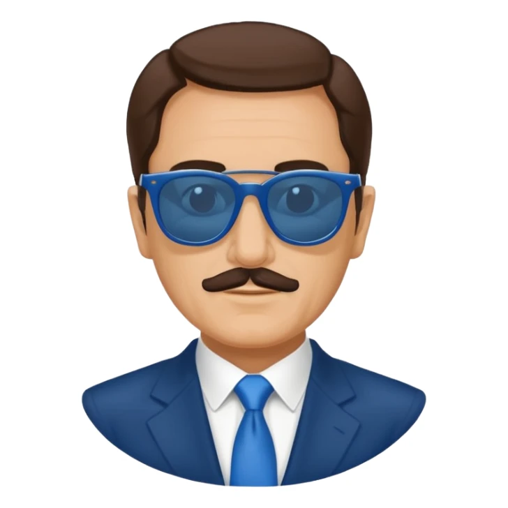 Spanish president with sunglasses, classic blue Telegram sticker sticker