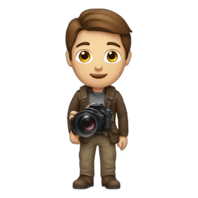 Photographer with brown hair sticker