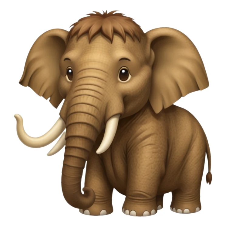 mamut elephant wearing animal skin cloth sticker