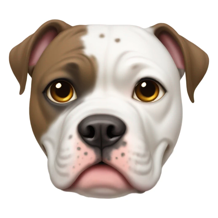 White American bulldog brown spots on ear sticker
