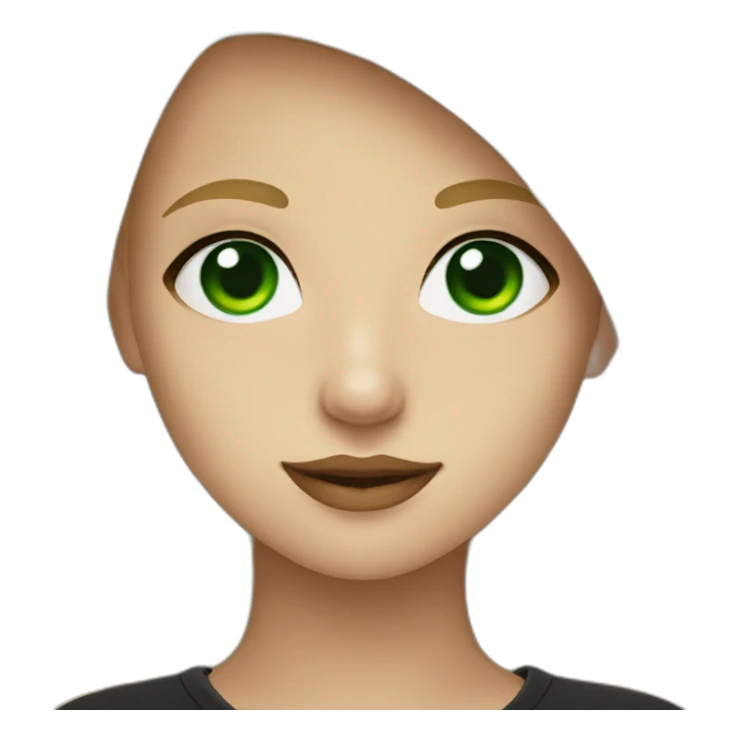 blondy girl with green eyes and septum nose in black tshirt sticker