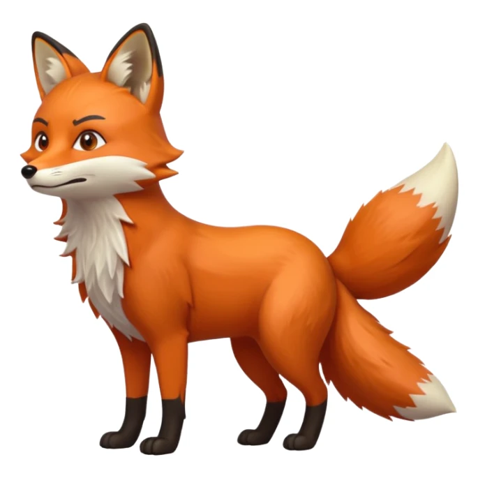 Full body Fox angry looking to the sky, side view sticker