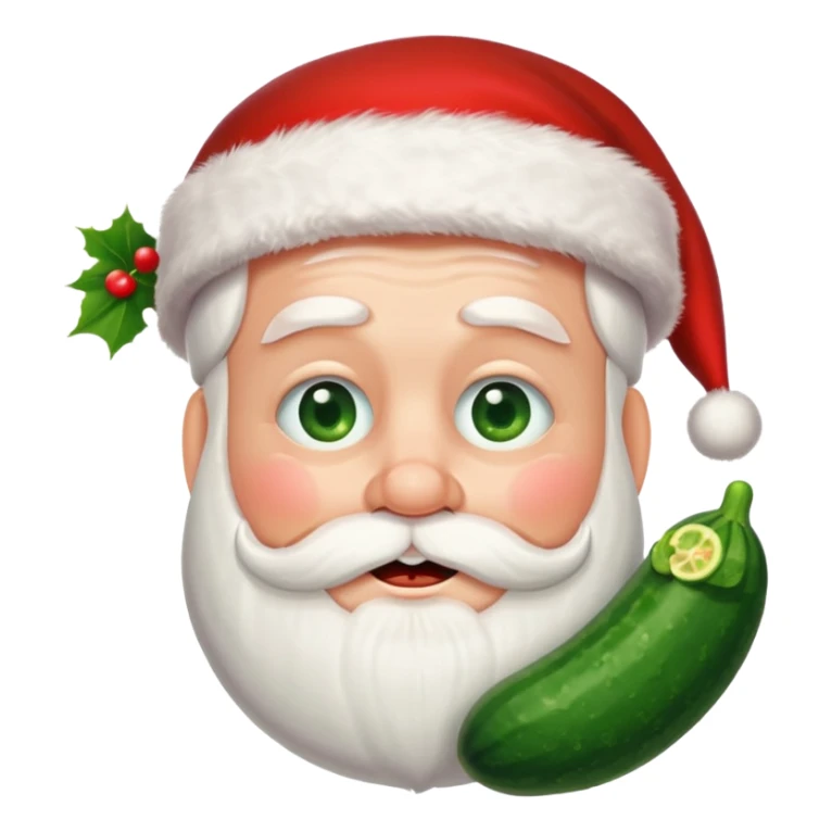 Santa with cucumber on his eyes sticker