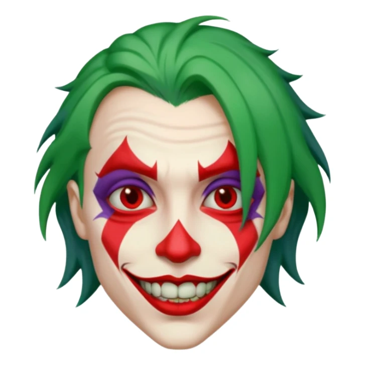 crazy colorful human jolly joker, head only sticker
