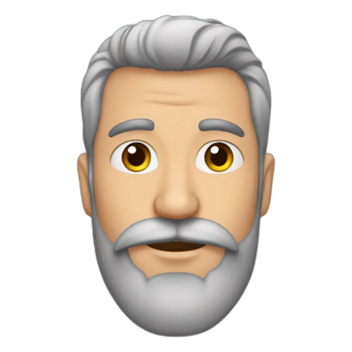 hombre pelo gris barba de candado con pastel sticker