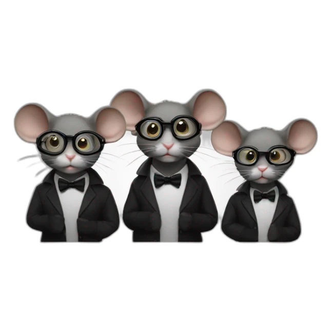 Three Blind Mice shrek avec lunettes noires sticker