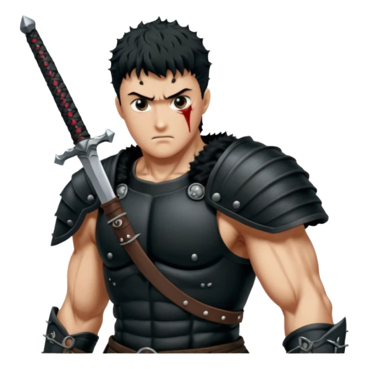Guts del manga de berserk con su estilo característio sticker