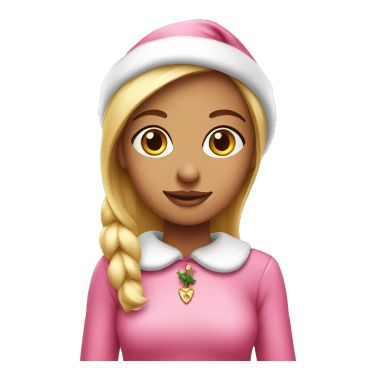 classic girl Pink Christmas elf sticker