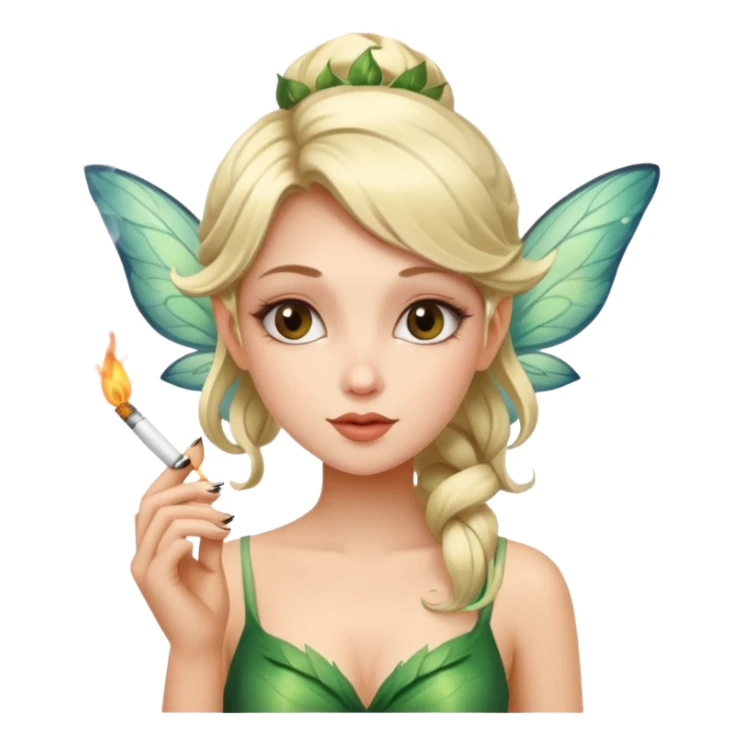 a beautiful fairy smoking a cigarette  sticker