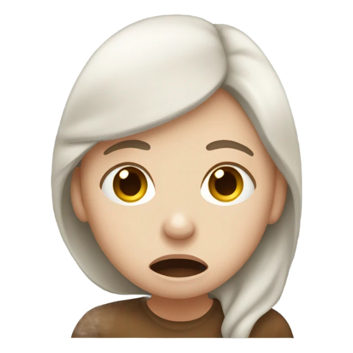 Cought sick girl white whit brown hair  sticker