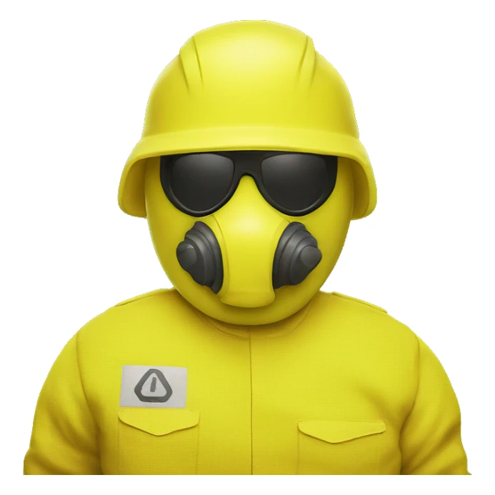 backroomss yellow hazmat with saluting face sticker